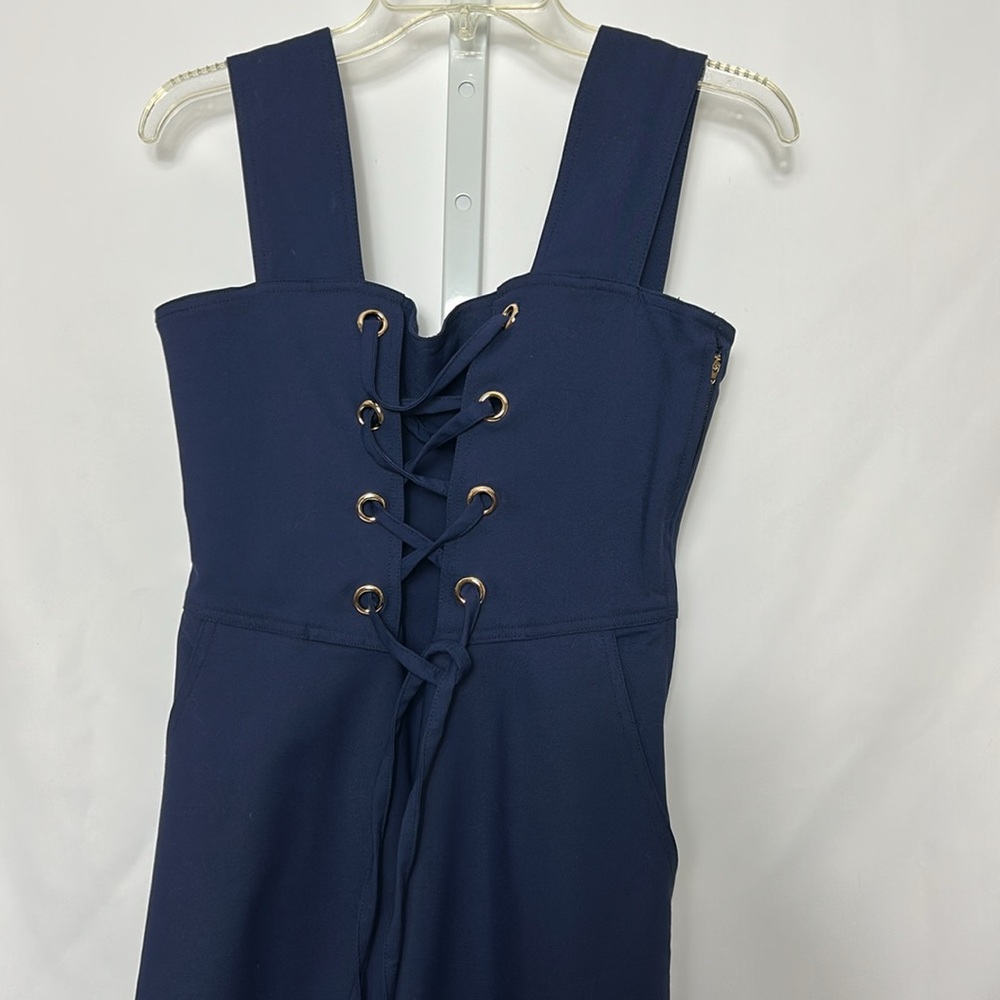 Gianni Bini Women’s Medium Navy Blue  Tie Front Sailor Style Designer Dress